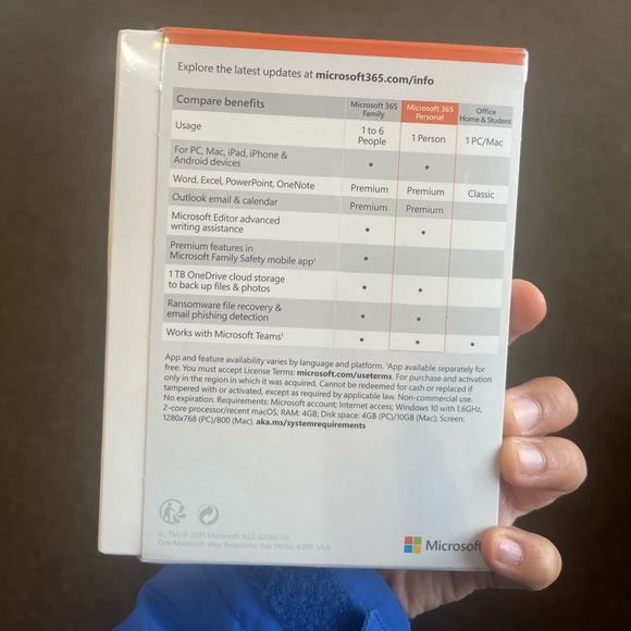 SOLD Microsoft 365 personal 12-month subscription (sealed box) - Picture 2 of 2